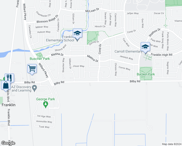 map of restaurants, bars, coffee shops, grocery stores, and more near 5401 Rowser Way in Elk Grove