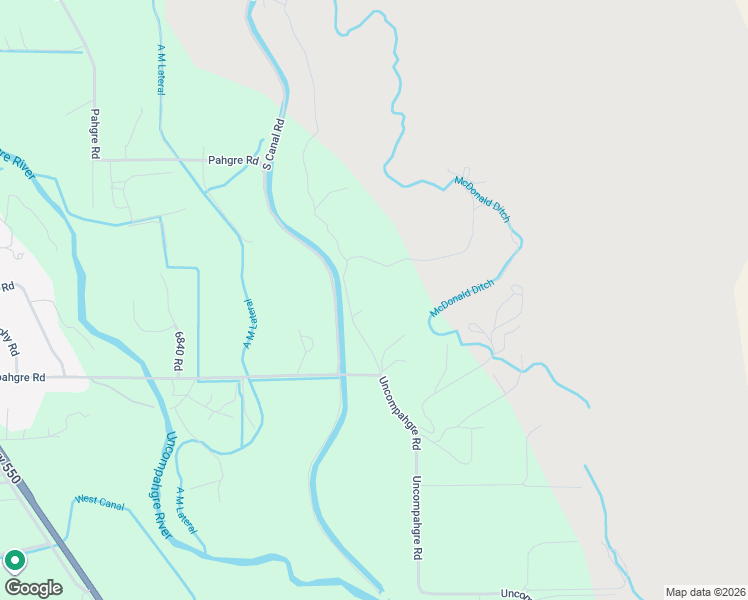 map of restaurants, bars, coffee shops, grocery stores, and more near 21446 Uncompahgre Road in Montrose