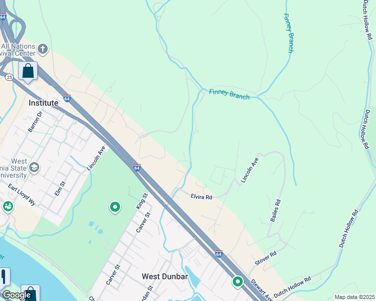 map of restaurants, bars, coffee shops, grocery stores, and more near 405 Solon Court in Dunbar