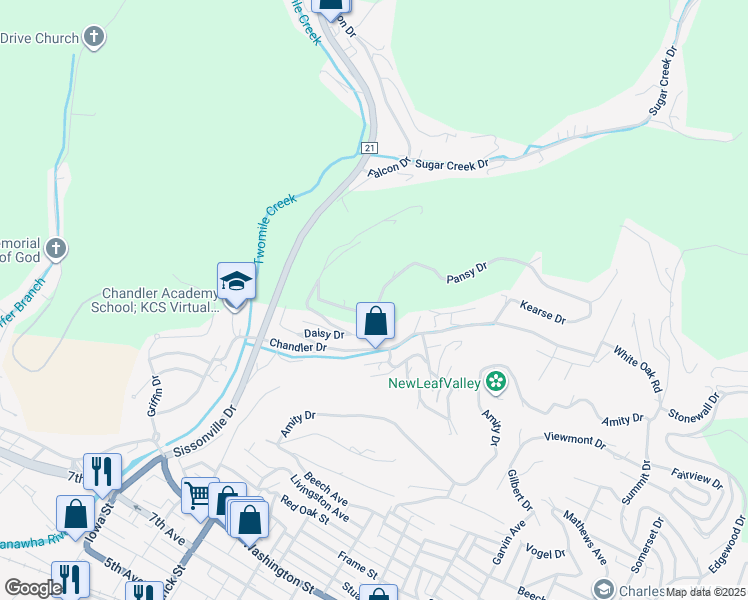 map of restaurants, bars, coffee shops, grocery stores, and more near 1770 Pansy Drive in Charleston