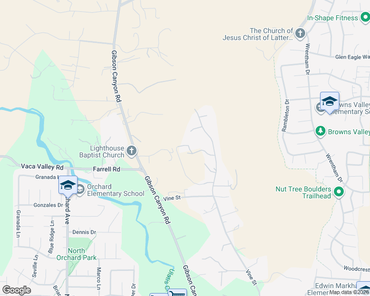 map of restaurants, bars, coffee shops, grocery stores, and more near 2036 Pinecrest Court in Vacaville