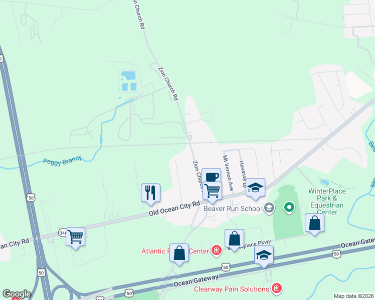 map of restaurants, bars, coffee shops, grocery stores, and more near 6841 Edwards Avenue in Salisbury