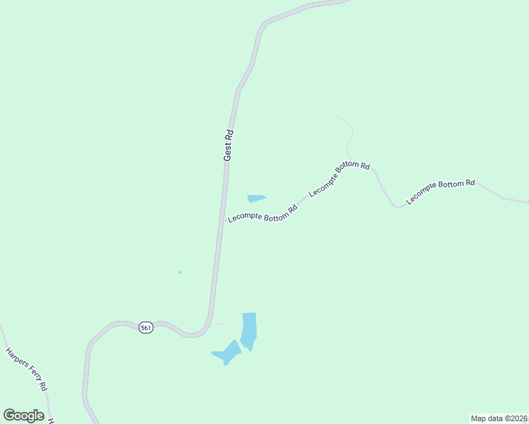 map of restaurants, bars, coffee shops, grocery stores, and more near Lecompte Bottom Road in Pleasureville