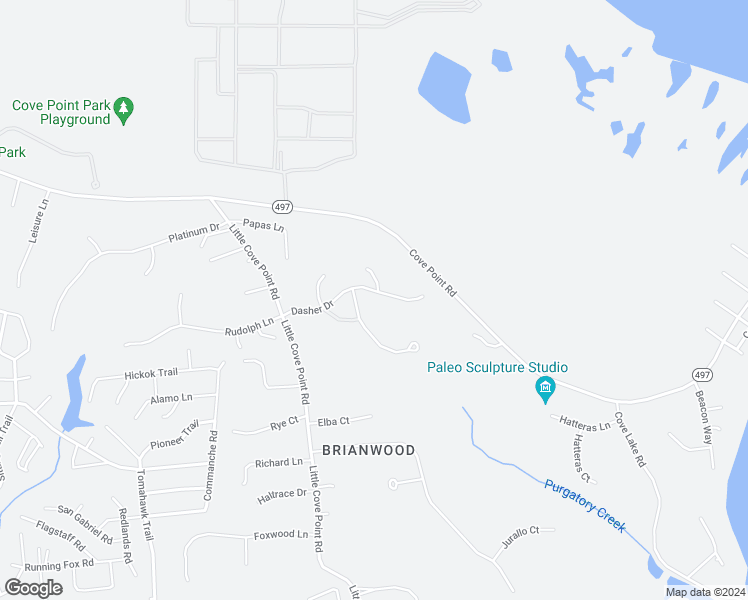 map of restaurants, bars, coffee shops, grocery stores, and more near 2107 Dasher Drive in Lusby