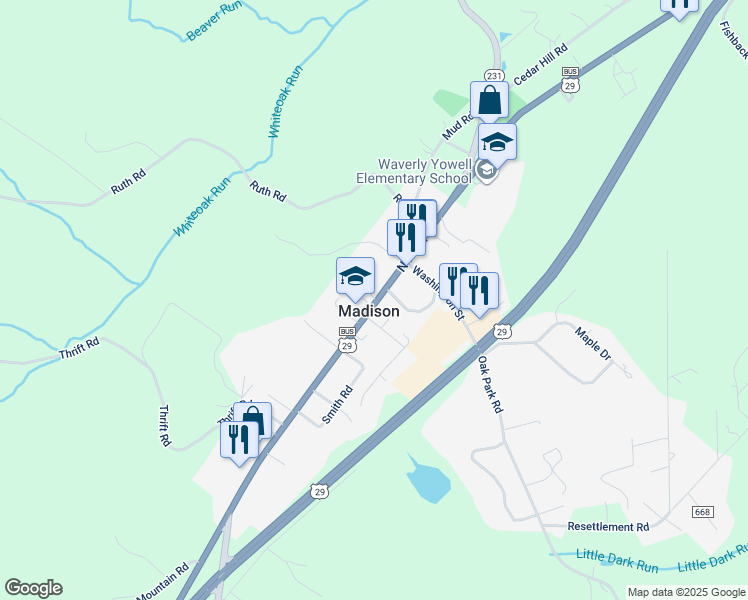 map of restaurants, bars, coffee shops, grocery stores, and more near in Madison