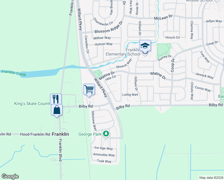 map of restaurants, bars, coffee shops, grocery stores, and more near 10441 Hite Circle in Elk Grove