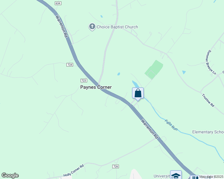 map of restaurants, bars, coffee shops, grocery stores, and more near 1436 Warrenton Road in Fredericksburg