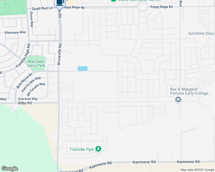 map of restaurants, bars, coffee shops, grocery stores, and more near 7445 Bilby Road in Elk Grove