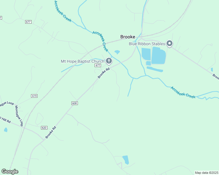 map of restaurants, bars, coffee shops, grocery stores, and more near 1650 Brooke Road in Stafford