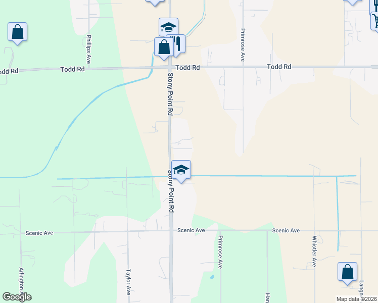 map of restaurants, bars, coffee shops, grocery stores, and more near 3978 Stony Point Road in Santa Rosa