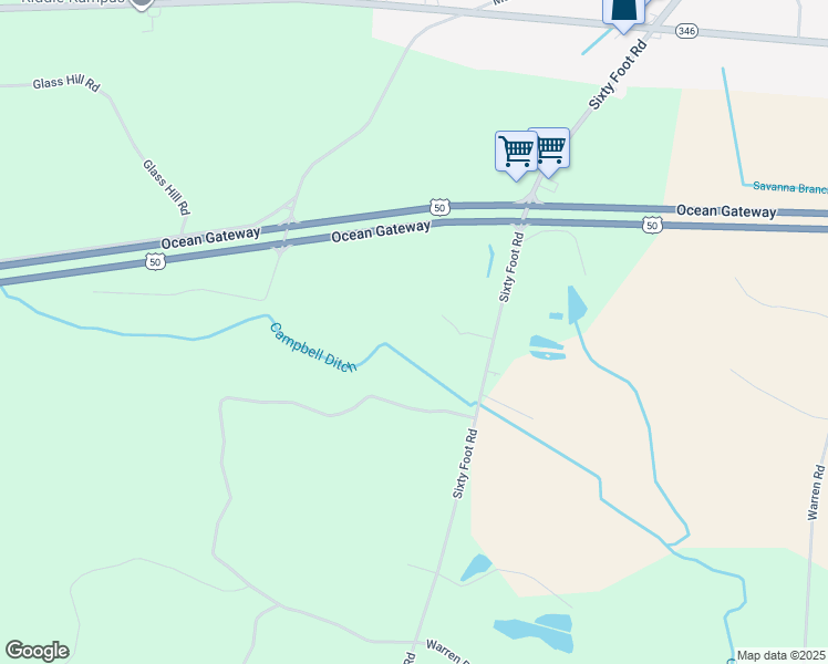 map of restaurants, bars, coffee shops, grocery stores, and more near 6946 Sixty Foot Road in Pittsville