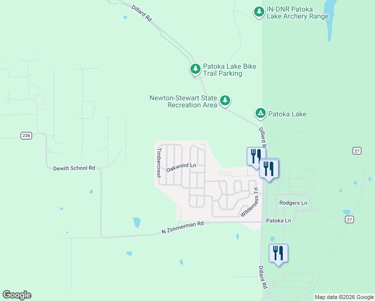 map of restaurants, bars, coffee shops, grocery stores, and more near 484 Wilderness Trail in Birdseye