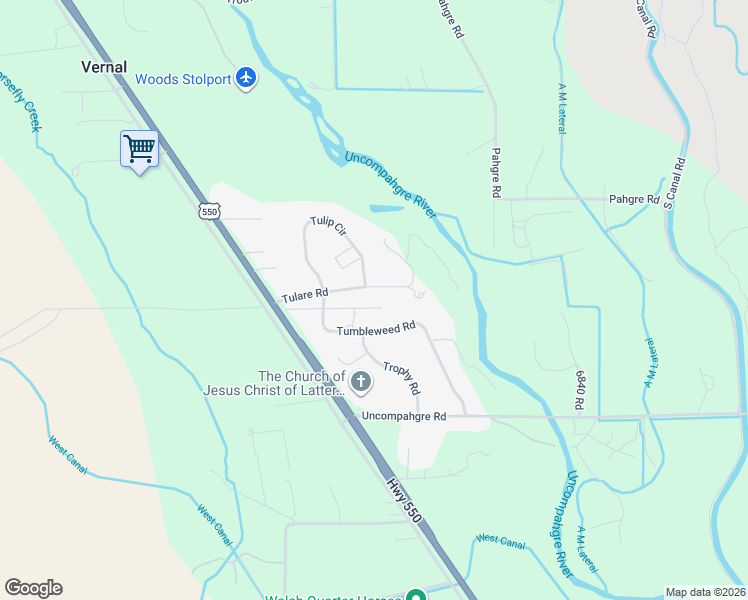 map of restaurants, bars, coffee shops, grocery stores, and more near 67956 Tulare Road in Montrose