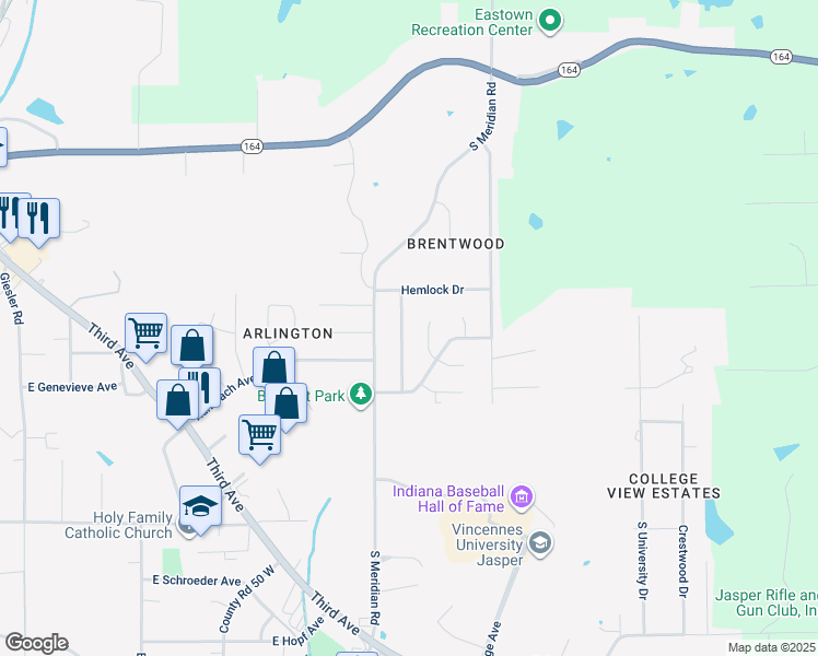 map of restaurants, bars, coffee shops, grocery stores, and more near 461 Sycamore Manor in Jasper