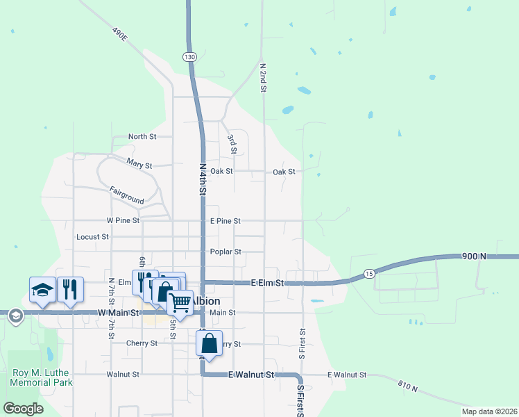 map of restaurants, bars, coffee shops, grocery stores, and more near 305-331 North 2nd Street in Albion