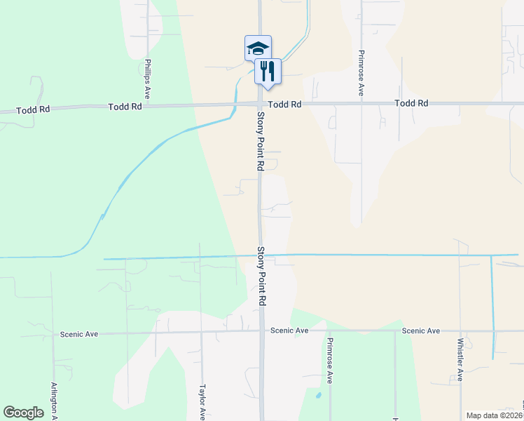 map of restaurants, bars, coffee shops, grocery stores, and more near 3978 Stony Point Road in Santa Rosa