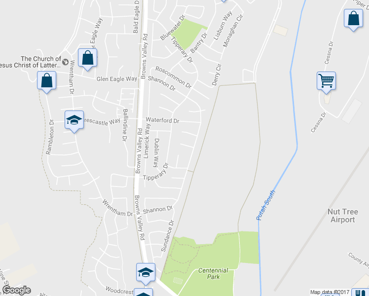 map of restaurants, bars, coffee shops, grocery stores, and more near 461 Tara Court in Vacaville