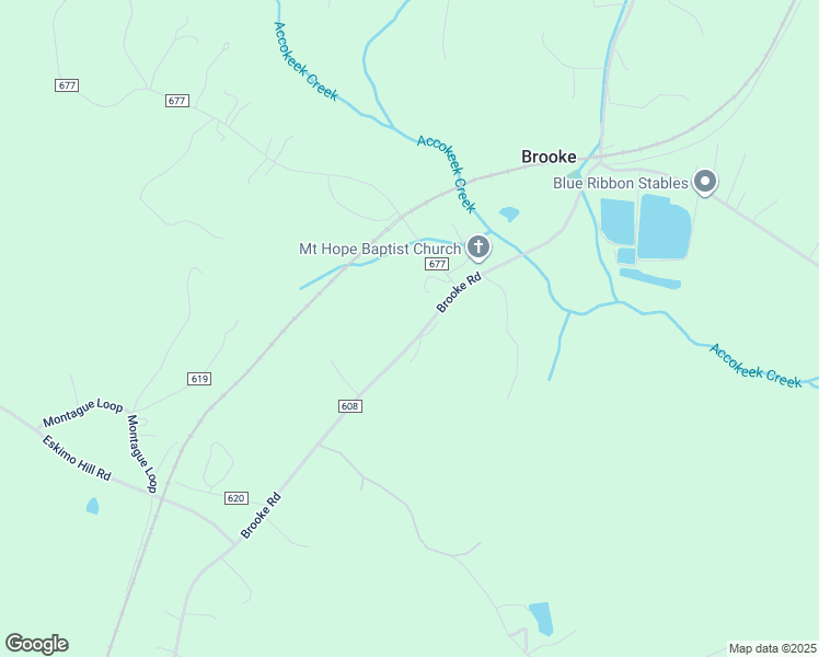 map of restaurants, bars, coffee shops, grocery stores, and more near 1597 Brooke Road in Stafford
