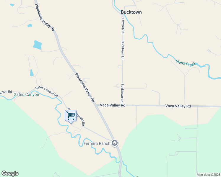 map of restaurants, bars, coffee shops, grocery stores, and more near 6685 Bucktown Lane in Vacaville