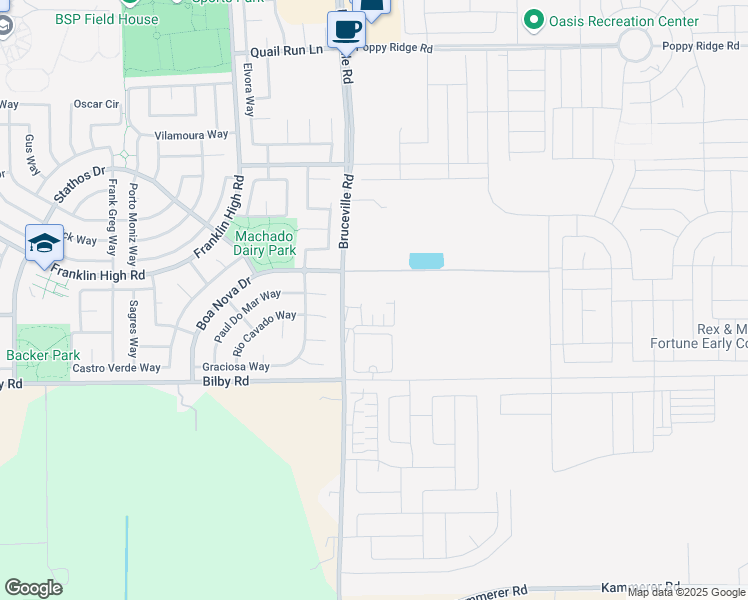 map of restaurants, bars, coffee shops, grocery stores, and more near 10371 Bruceville Road in Elk Grove