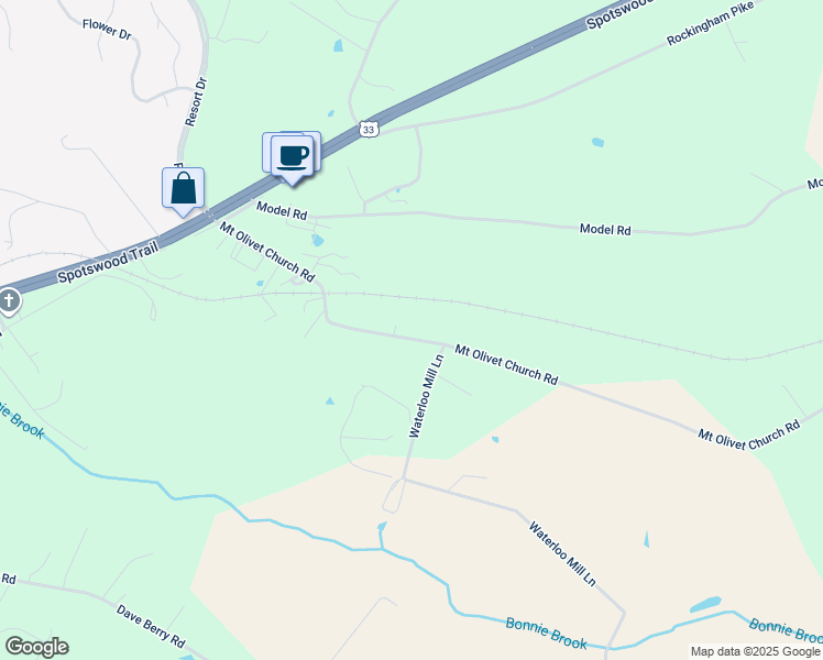 map of restaurants, bars, coffee shops, grocery stores, and more near 507 Mount Olivet Church Road in Elkton