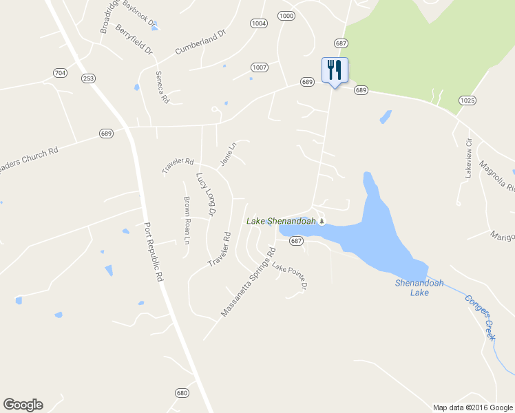 map of restaurants, bars, coffee shops, grocery stores, and more near 3251 Mesinetto Creek Drive in Harrisonburg