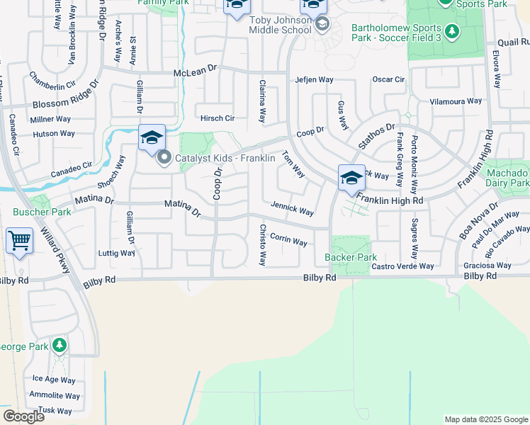 map of restaurants, bars, coffee shops, grocery stores, and more near 5827 Matina Drive in Elk Grove