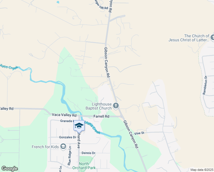 map of restaurants, bars, coffee shops, grocery stores, and more near 6703 Gibson Canyon Road in Vacaville