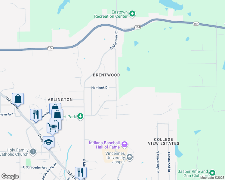 map of restaurants, bars, coffee shops, grocery stores, and more near 362 Maplecrest Boulevard in Jasper