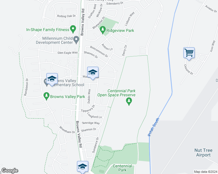 map of restaurants, bars, coffee shops, grocery stores, and more near 573 Galway Court in Vacaville
