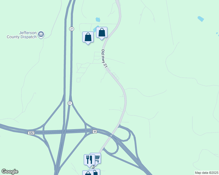 map of restaurants, bars, coffee shops, grocery stores, and more near 5355 Old Missouri 21 in House Springs