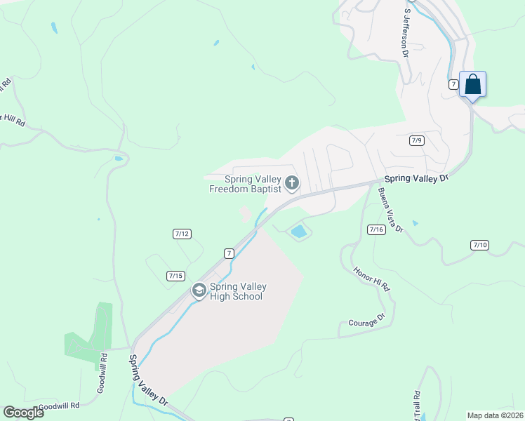 map of restaurants, bars, coffee shops, grocery stores, and more near 1616 Spring Valley Drive in Huntington