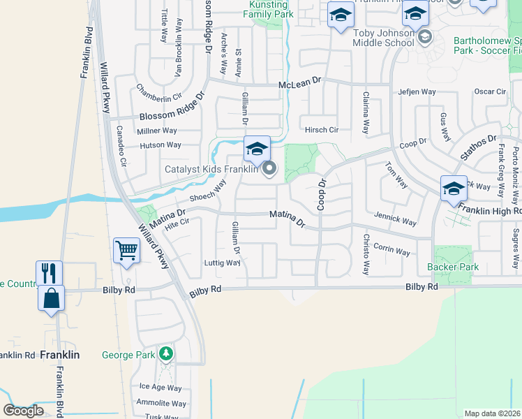 map of restaurants, bars, coffee shops, grocery stores, and more near 5316 Kungsting Way in Elk Grove