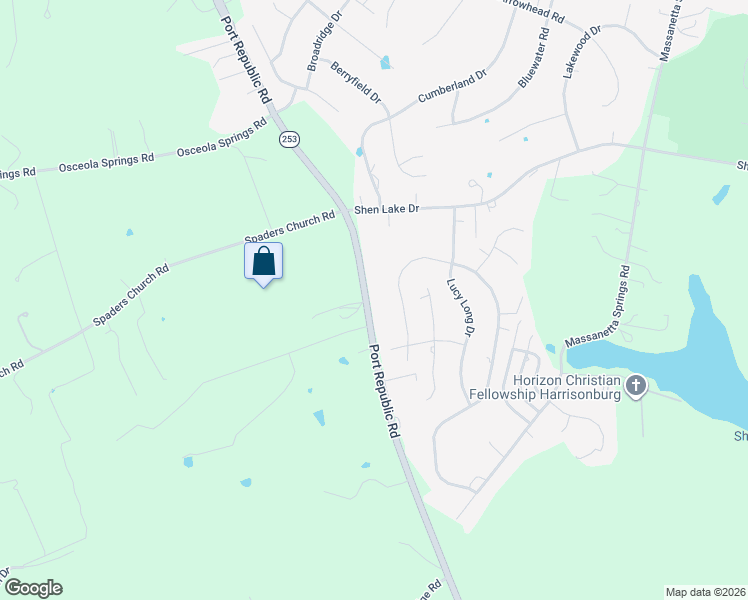 map of restaurants, bars, coffee shops, grocery stores, and more near 3667 Virginia 253 in Harrisonburg