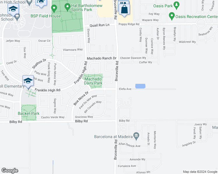 map of restaurants, bars, coffee shops, grocery stores, and more near 7218 Boa Nova Drive in Elk Grove