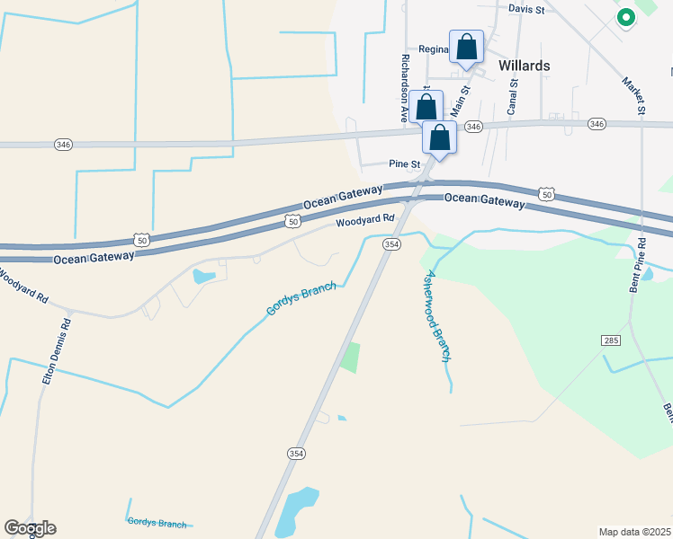 map of restaurants, bars, coffee shops, grocery stores, and more near 36155 Windmere in Willards