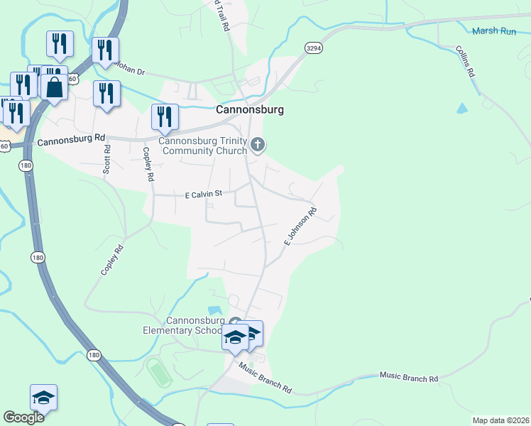 map of restaurants, bars, coffee shops, grocery stores, and more near 11950-12038 Midland Trail Road in Ashland