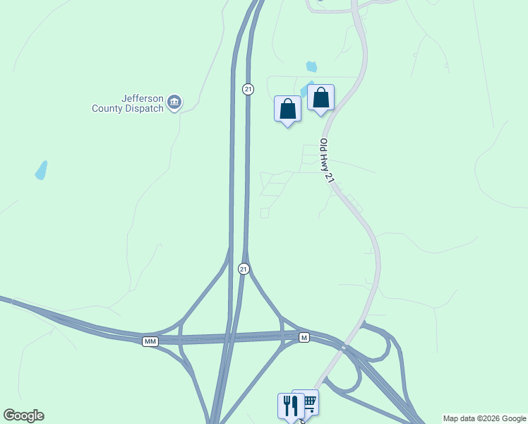 map of restaurants, bars, coffee shops, grocery stores, and more near 445-461 Golden Way in House Springs