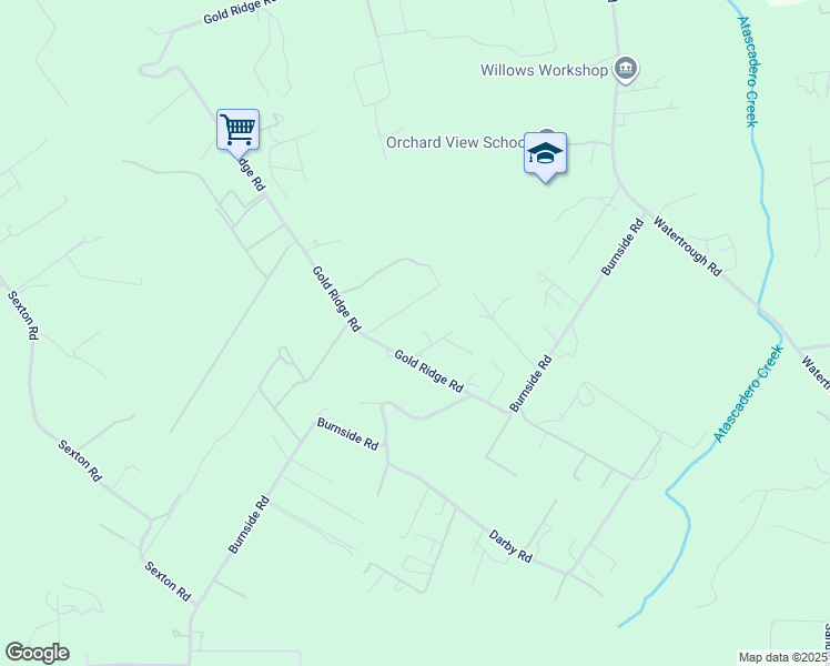 map of restaurants, bars, coffee shops, grocery stores, and more near 1165 Gold Ridge Road in Sebastopol