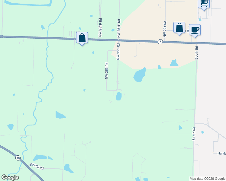 map of restaurants, bars, coffee shops, grocery stores, and more near 108 Northwest 253 Road in Clinton