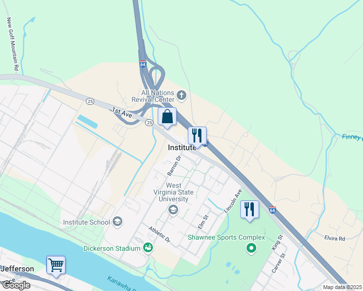 map of restaurants, bars, coffee shops, grocery stores, and more near in 
