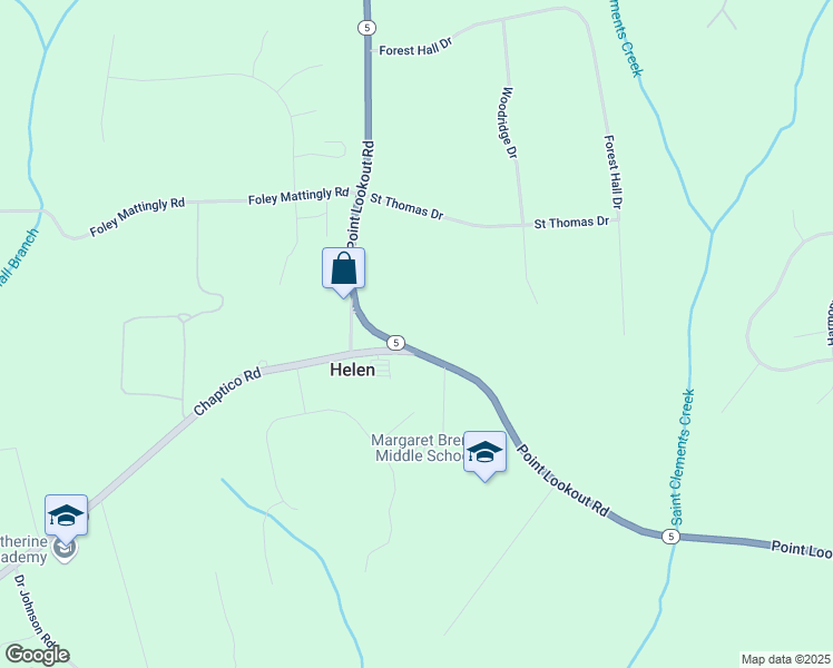 map of restaurants, bars, coffee shops, grocery stores, and more near 29870 Point Lookout Road in Mechanicsville