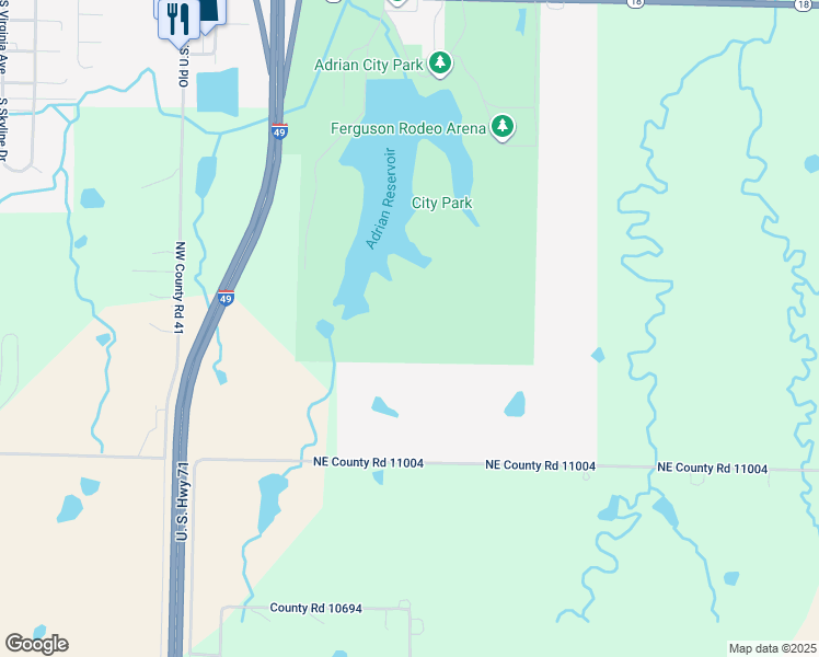 map of restaurants, bars, coffee shops, grocery stores, and more near in Adrian