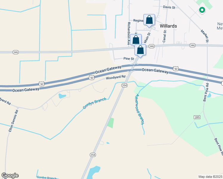 map of restaurants, bars, coffee shops, grocery stores, and more near 36155 Windmere in Willards