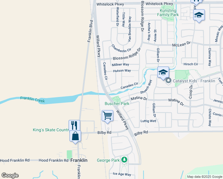 map of restaurants, bars, coffee shops, grocery stores, and more near 10351 Canadeo Circle in Elk Grove