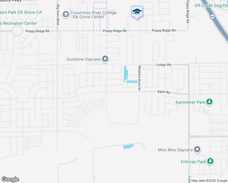 map of restaurants, bars, coffee shops, grocery stores, and more near 10220 West Stockton Boulevard in Elk Grove