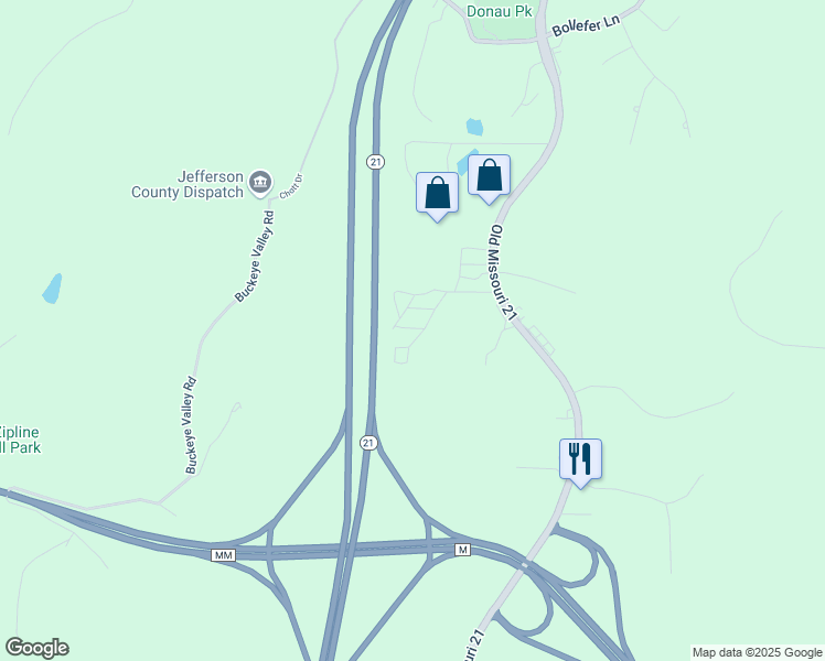 map of restaurants, bars, coffee shops, grocery stores, and more near 262 Golden Crest Drive in House Springs