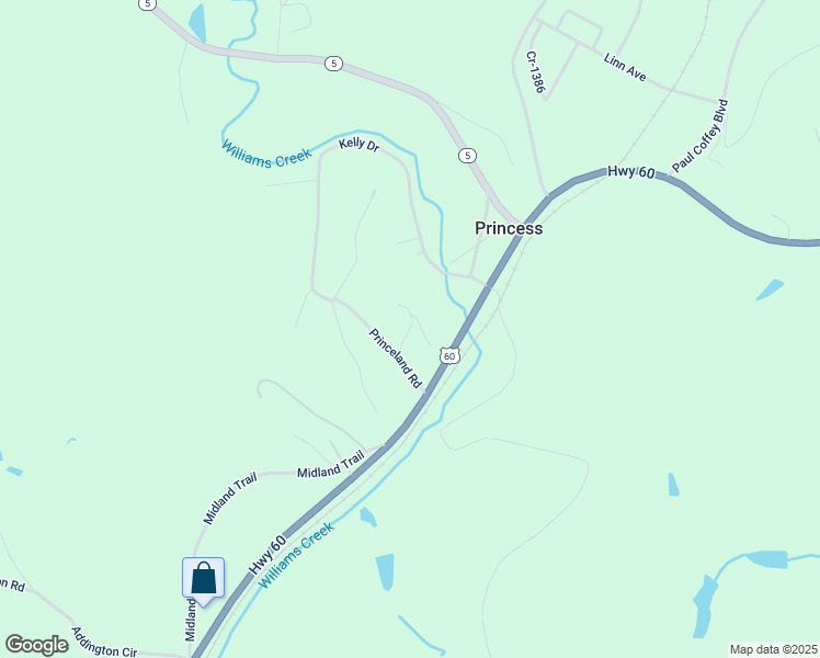 map of restaurants, bars, coffee shops, grocery stores, and more near Cr-1334C in Ashland
