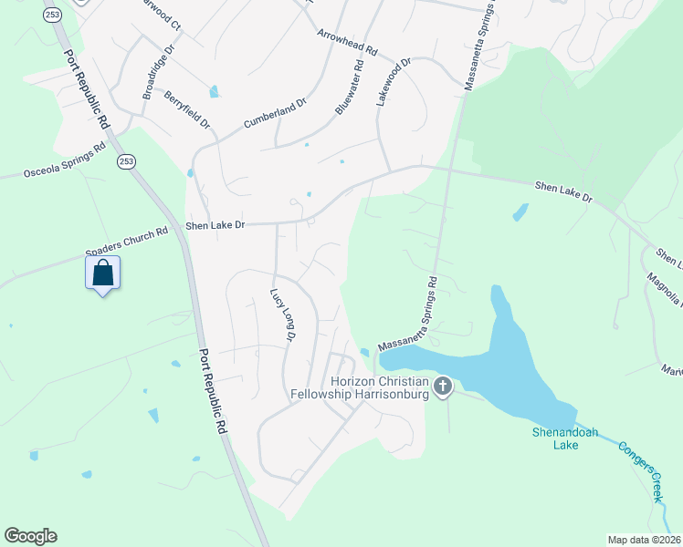 map of restaurants, bars, coffee shops, grocery stores, and more near 1710 Janie Lane in Harrisonburg