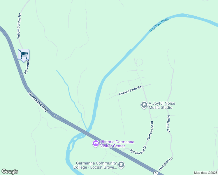 map of restaurants, bars, coffee shops, grocery stores, and more near 34118 Enchanted Way in Locust Grove